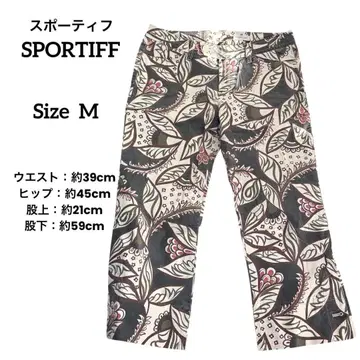 [ SPORTIFF ] 꽃무늬 크롭 팬츠