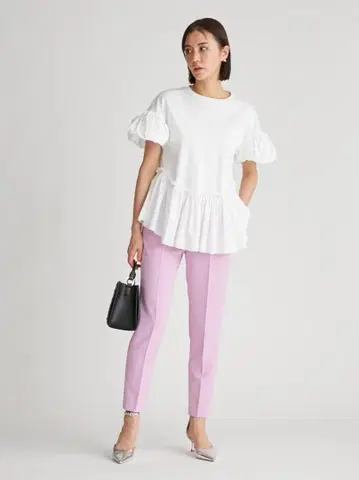 CELFORD 라운드 헴 프릴 티셔츠