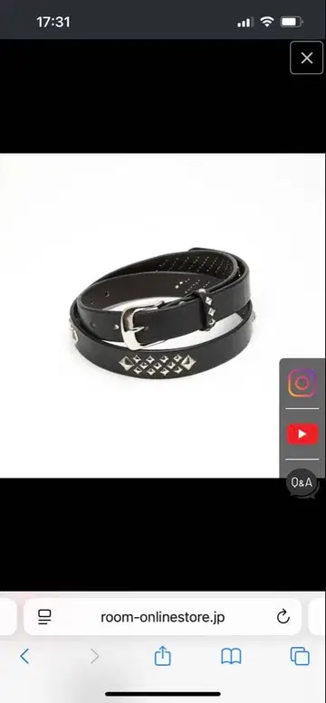 CALEE 스터드 가죽 벨트