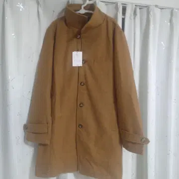 스탠드 카라 코트 카멜 컬러