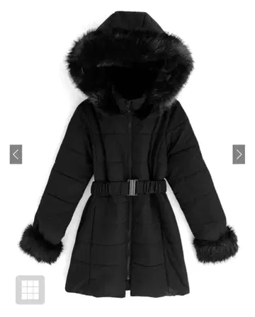 벨트 포함 퍼 다운 코트 [kd13]