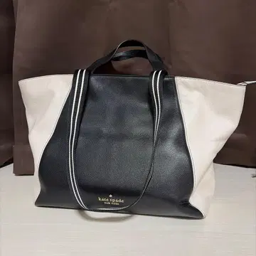 케이트 스페이드 토트백 화이트/블랙