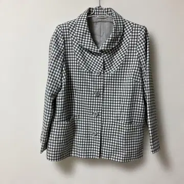 Omoto 테일러드 자켓 화이트 블랙 체크 미사용 새상품