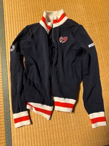 네이비 스트라이프 리브 트레이닝복 원단 겉옷 아우터