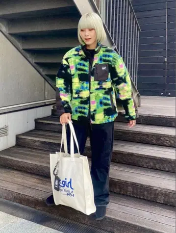 X-girl 리버서블 보아 블루종 자켓