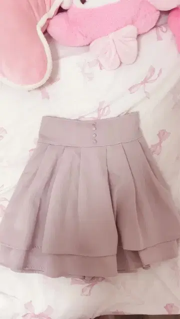 evelyn 에블린 더블 플레어 스커트 핑크