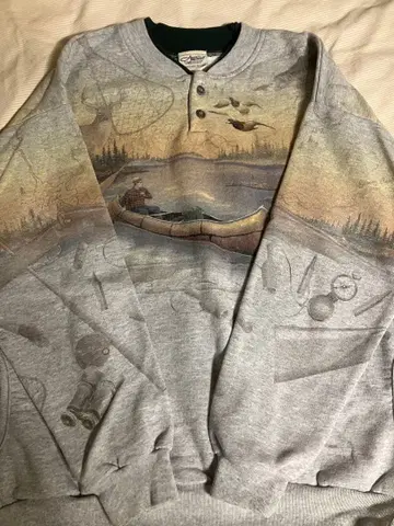 풍경화 프린트 크루넥 맨투맨