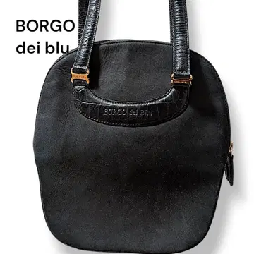 볼고데 블루 핸드백 숄더 블랙 스웨이드 악어 엠보싱 가죽