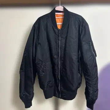 ALPHA 블랙 오렌지 리버서블 MA-1 플라이트 자켓