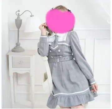 디어마이러브 탐정 넥타이 원피스 무릎 위 블랙 체크