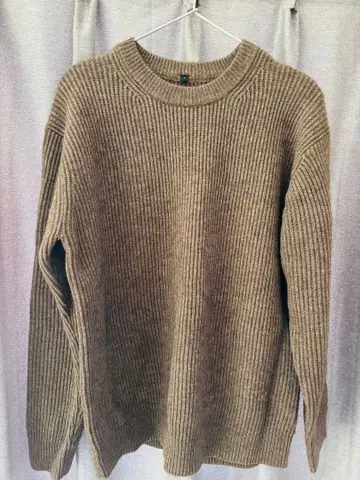 무인양품 야크 함유 울 하찌 크루넥 스웨터 모카 브라운 L 사이즈