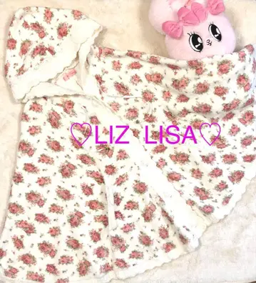 희귀 초레어 LIZ LISA 핑크 플라워 후드 부착 판초