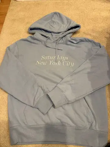 Satur days New York City 후드티 라이트 블루