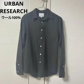 울 100% URBAN RESEARCH 스트라이프 긴팔 셔츠 M
