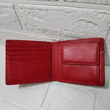 가죽제 빨간색 접이식 지갑