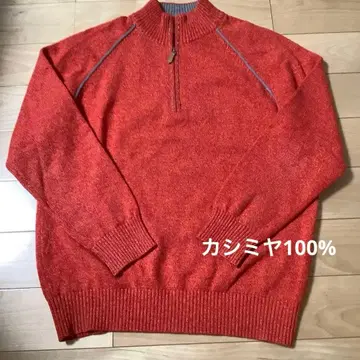 ALPHA 하프 지퍼 니트 스웨터 L 캐시미어