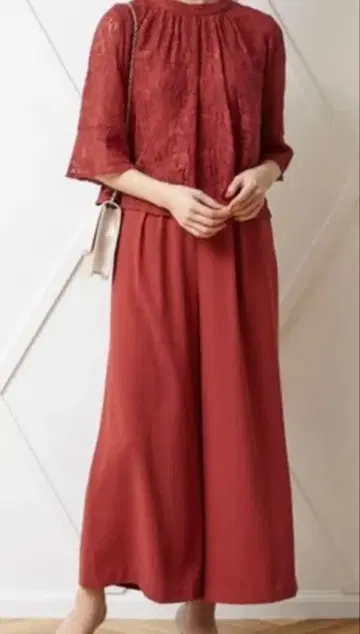 미사용 시착만 한 상품 AIMER 에메 레이스 블라우스 팬츠 셋업