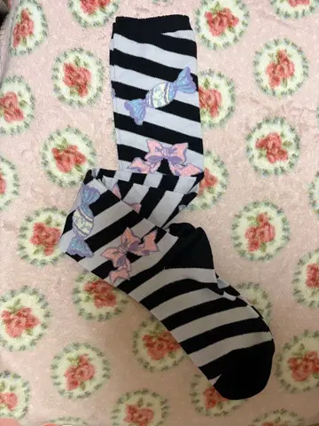 Angelic Pretty 캔디 보더 오버니 보라색