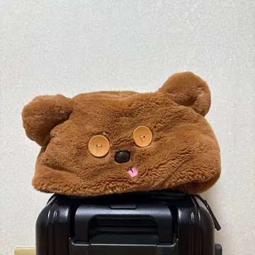 곰 얼굴 디자인 플리스 모자