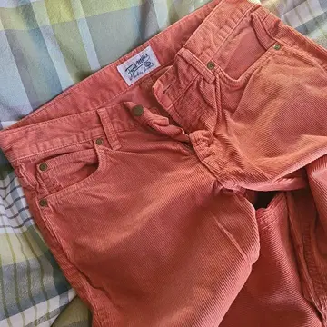 리 코듀로이 팬츠 S 사이즈 오렌지 새상품급
