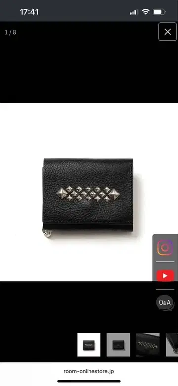 CALEE STUDS LEATHER MULTI WALLET
