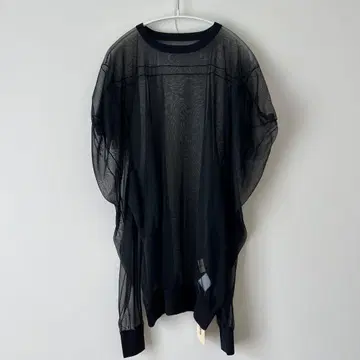 존 링크스 메쉬 오버 사이즈 T셔츠 블랙