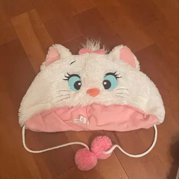 고양이 귀 캐릭터 모자 화이트 핑크