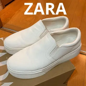 ZARA 남성용 슬립온 인조 가죽 화이트