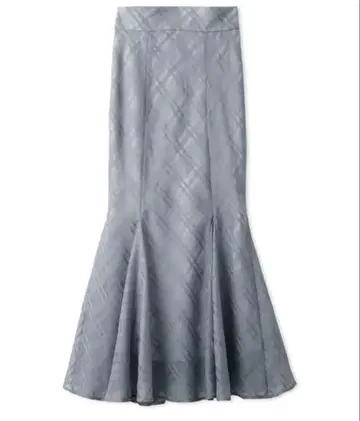 스나이델 그레이 체크 무늬 머메이드 스커트