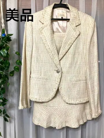 새상품급 Otto 오토 셋업 라메 믹스 수트 사이즈 13호 크림색