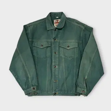 90s Green Denim Trucker Jacket