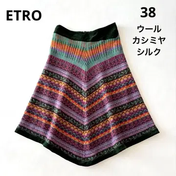 새상품급 ETRO 이소재 캐시미어 실크 혼방 니트 변형 스커트 이탈리아제