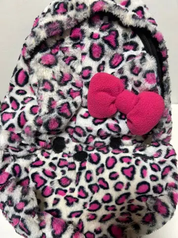 산리오 키티 백팩 핑크 레오파드 무늬