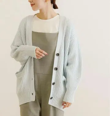 URBAN RESEARCH 루즈 니트 컬러 가디건 라이트 블루