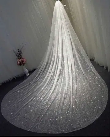 웨딩 롱 베일 3m 라메 키라키라