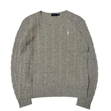 폴로 랄프로렌 캐시미어 혼방 케이블 니트 그레이 M