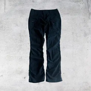 치노 팬츠 스트레이트 사이드 쉐이프 블랙 M 기믹 캐주얼 아메카지