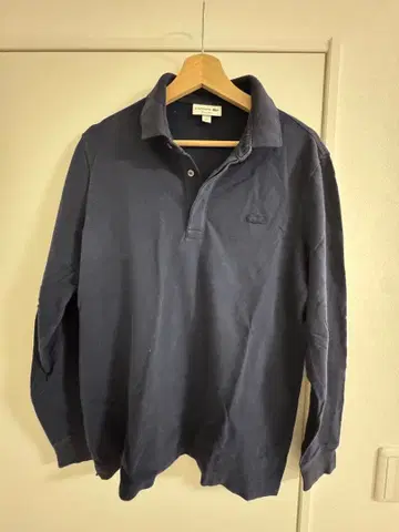 LACOSTE 네이비 피케 셔츠 긴팔