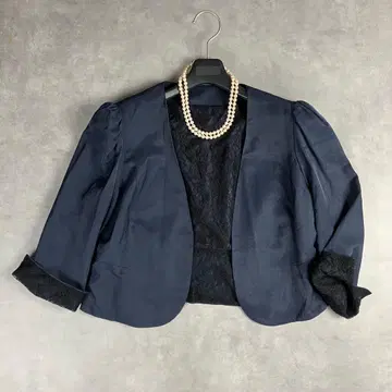 루일 에 부티크 볼레로 자켓 네이비 페플럼 리본 워셔블