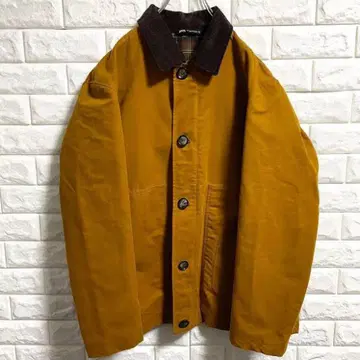 코듀로이 옷깃 머스타드 커버올