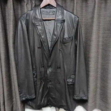 NEIL BARRETT 블랙 더블 브레스트 가죽 자켓