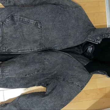 후드 부착 데님 자켓