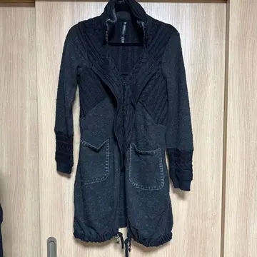 Ozz Croce 다크 그레이 니트 가디건 긴팔