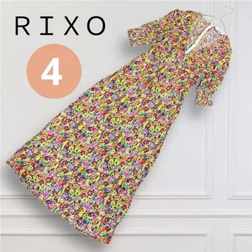 새상품급 RIXO 컬러풀 꽃무늬 롱 원피스 사이즈 4