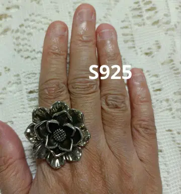 S925 꽃 모티브 반지