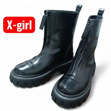 새상품급 X-girl 엑스걸 숏부츠 센터 지퍼 통굽 블랙