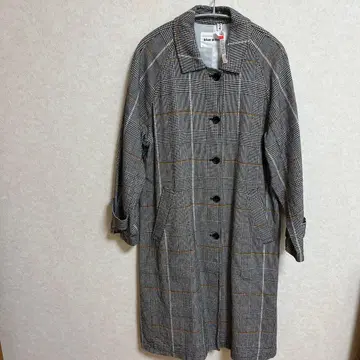 blue willow 블루위로! 그레이 체크 무늬 롱 코트