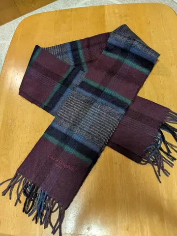 로라 비아지오티 체크 무늬 머플러