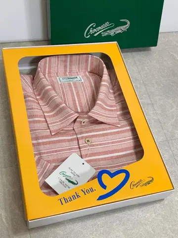 새상품 Crocodile 핑크 스트라이프 긴팔 셔츠 LL 사이즈