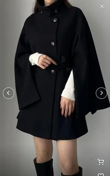 louvre 하이넥 미들 기장 코트